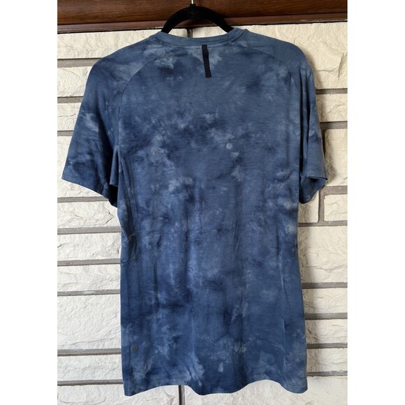 Lululemon Always Agile T Shirt Mens Large Diamond Dye Blue Tie Dye Short Sleeve - Picture 4 of 7